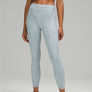 Lululemon Fast and Free Leggings in City Grit White Blue Fog